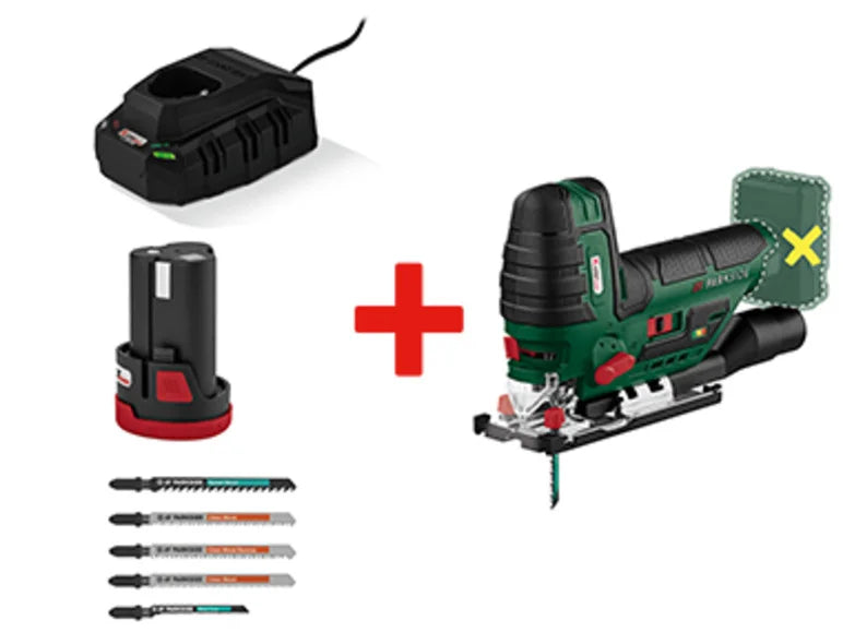 PARKSIDE Scie sauteuse + batterie + chargeur + lames universelles